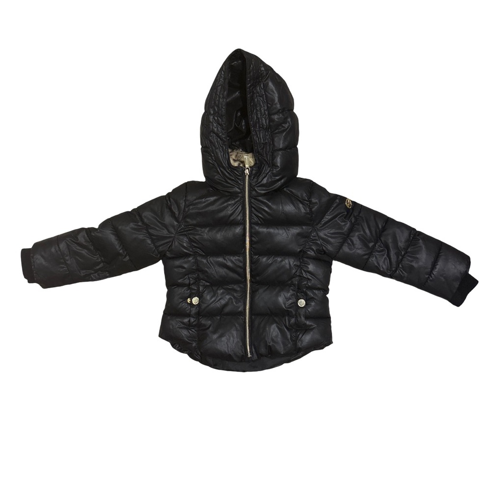 Michael Kors Black Hooded Puffer Jacket- size 4